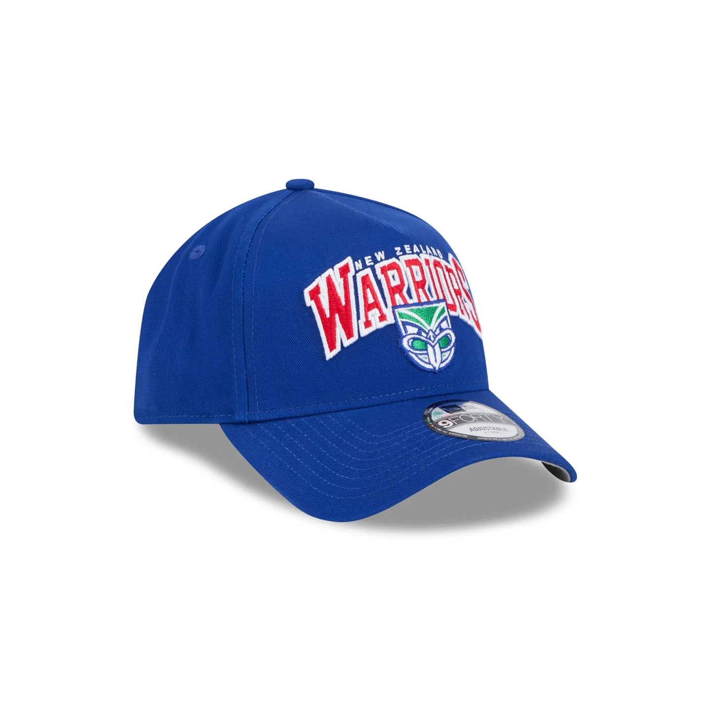 New Zealand Warriors Hat - Blue Logo Arch 9Forty A-Frame NRL Snapback Cap - New Era